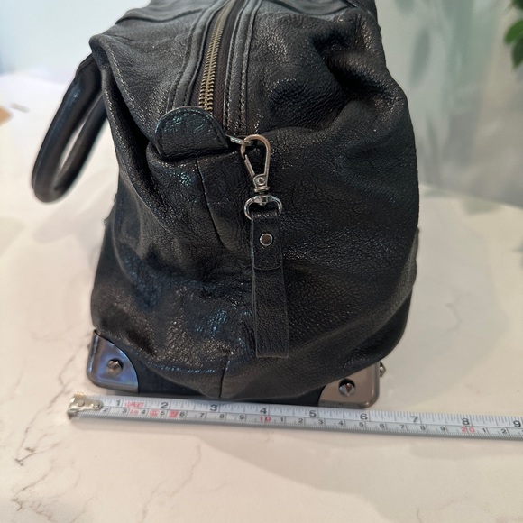 VGUC Black Banana Republix studded goat leather handbag - Picture 4 of 10